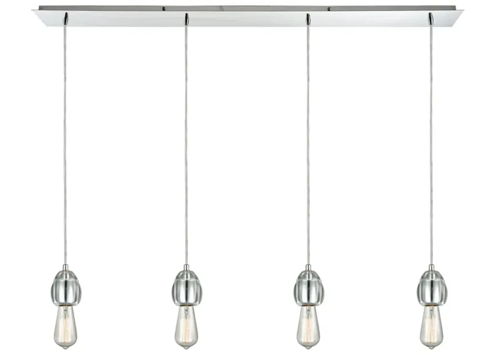 Socketholder 46" Wide 4-Light Mini Pendant - Polished Chrome