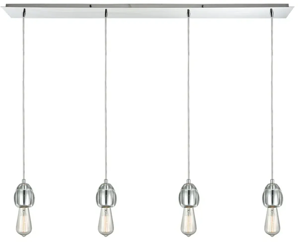 Socketholder 46" Wide 4-Light Mini Pendant - Polished Chrome