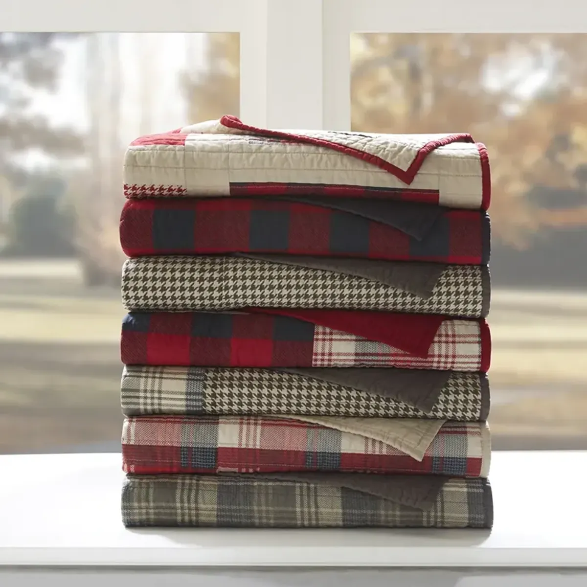 Woolrich Sunset Red Quilted Throw