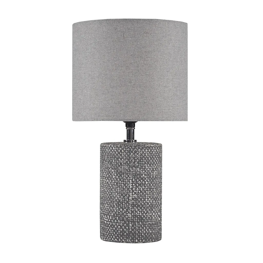 510 Design Bayard Grey Embossed Ceramic Table Lamp