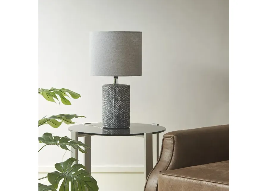 510 Design Bayard Grey Embossed Ceramic Table Lamp