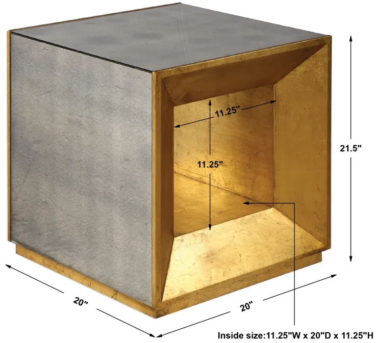 Flair Gold Cube Table