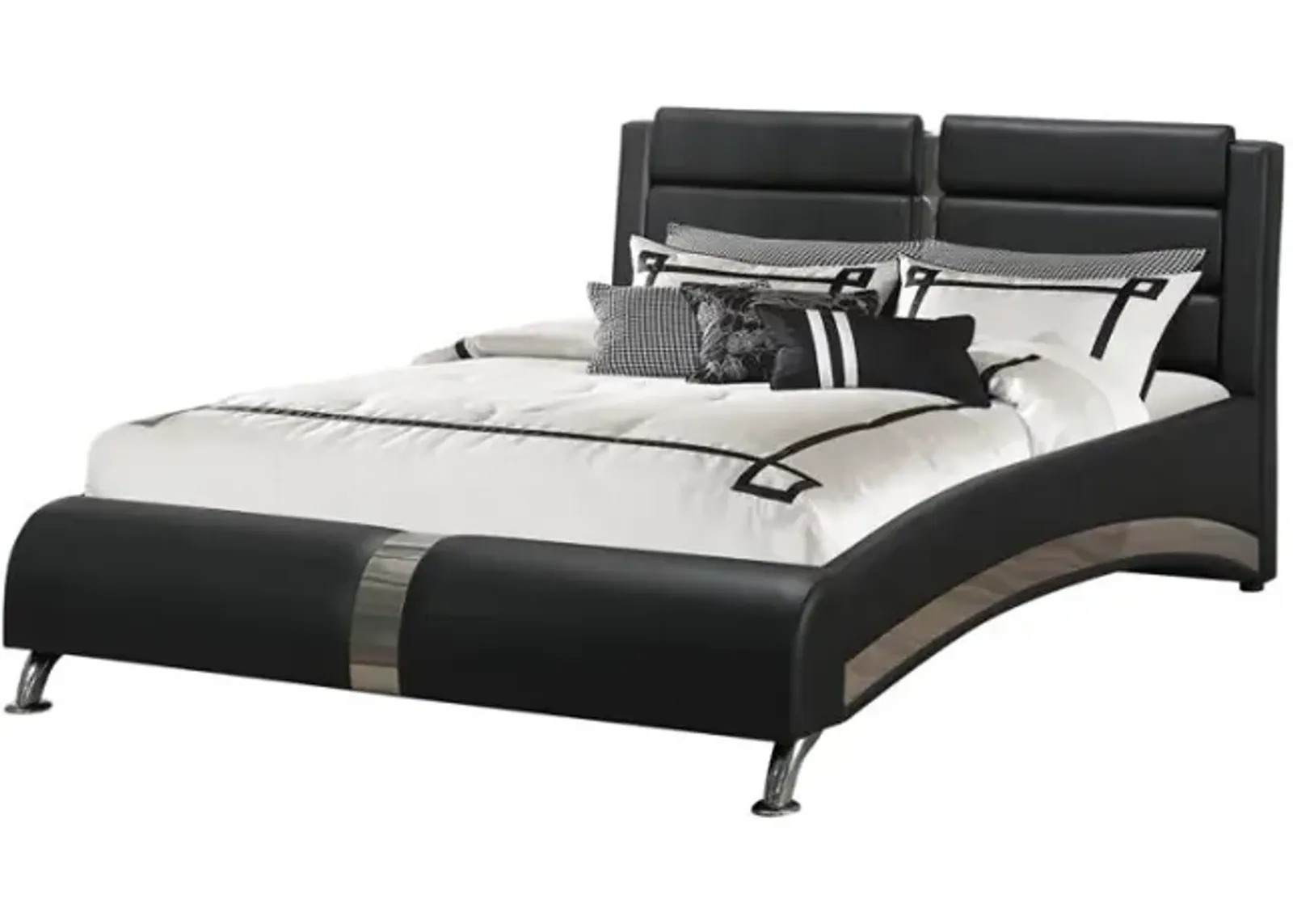 Jeremaine California King Upholstered Bed Black