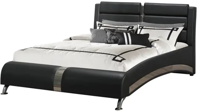 Jeremaine California King Upholstered Bed Black