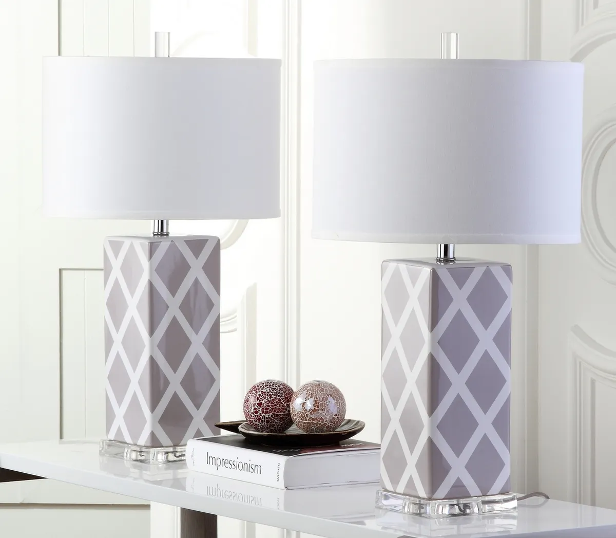 Garden 27-Inch H Lattice Table Lamp - Set of 2