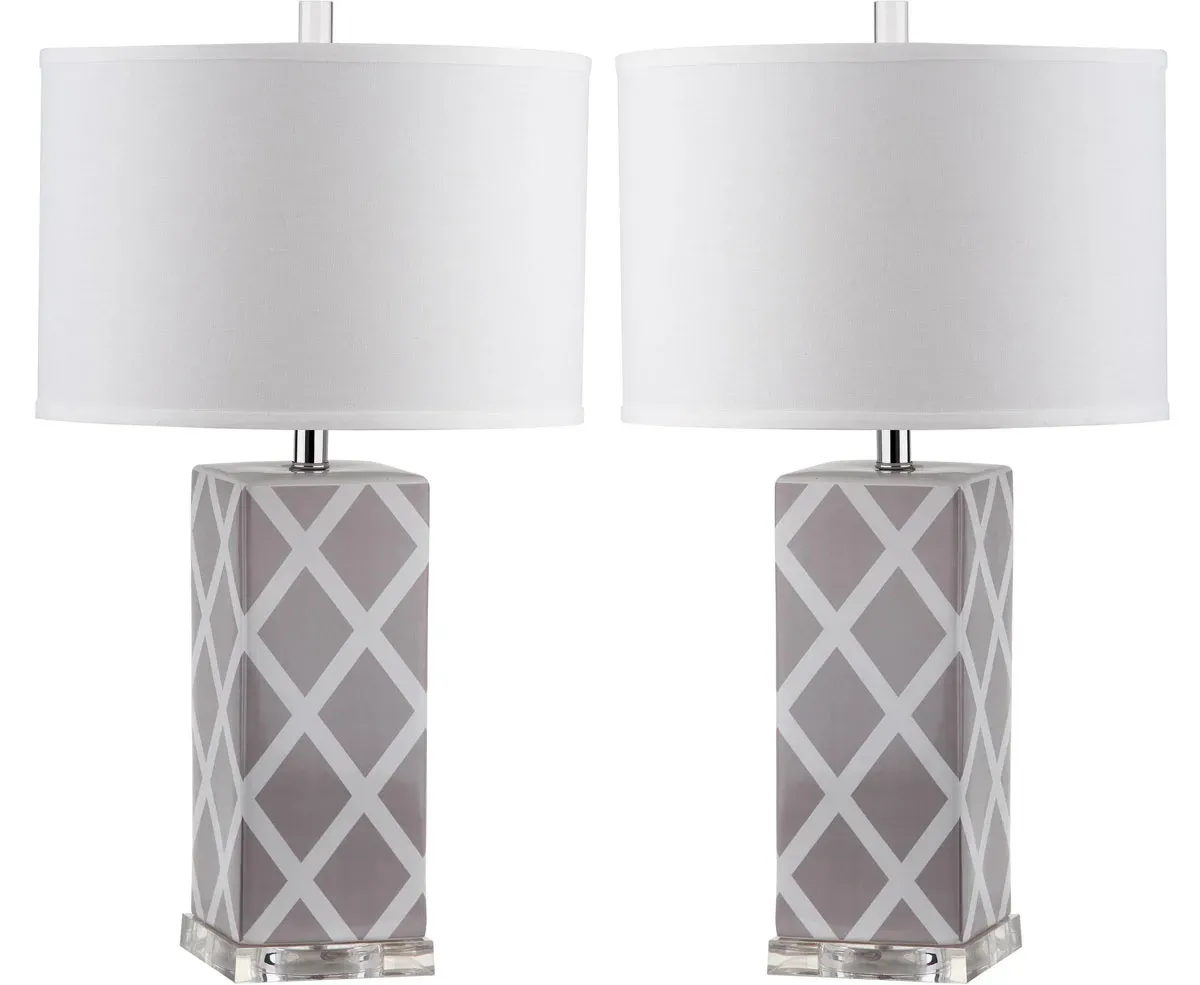 Garden 27-Inch H Lattice Table Lamp - Set of 2