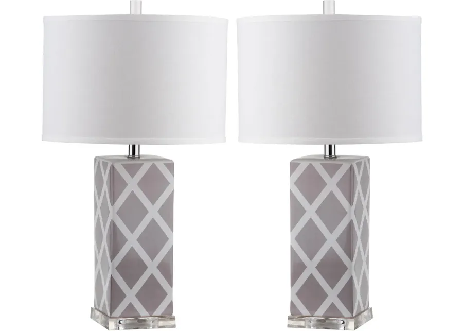 Garden 27-Inch H Lattice Table Lamp - Set of 2