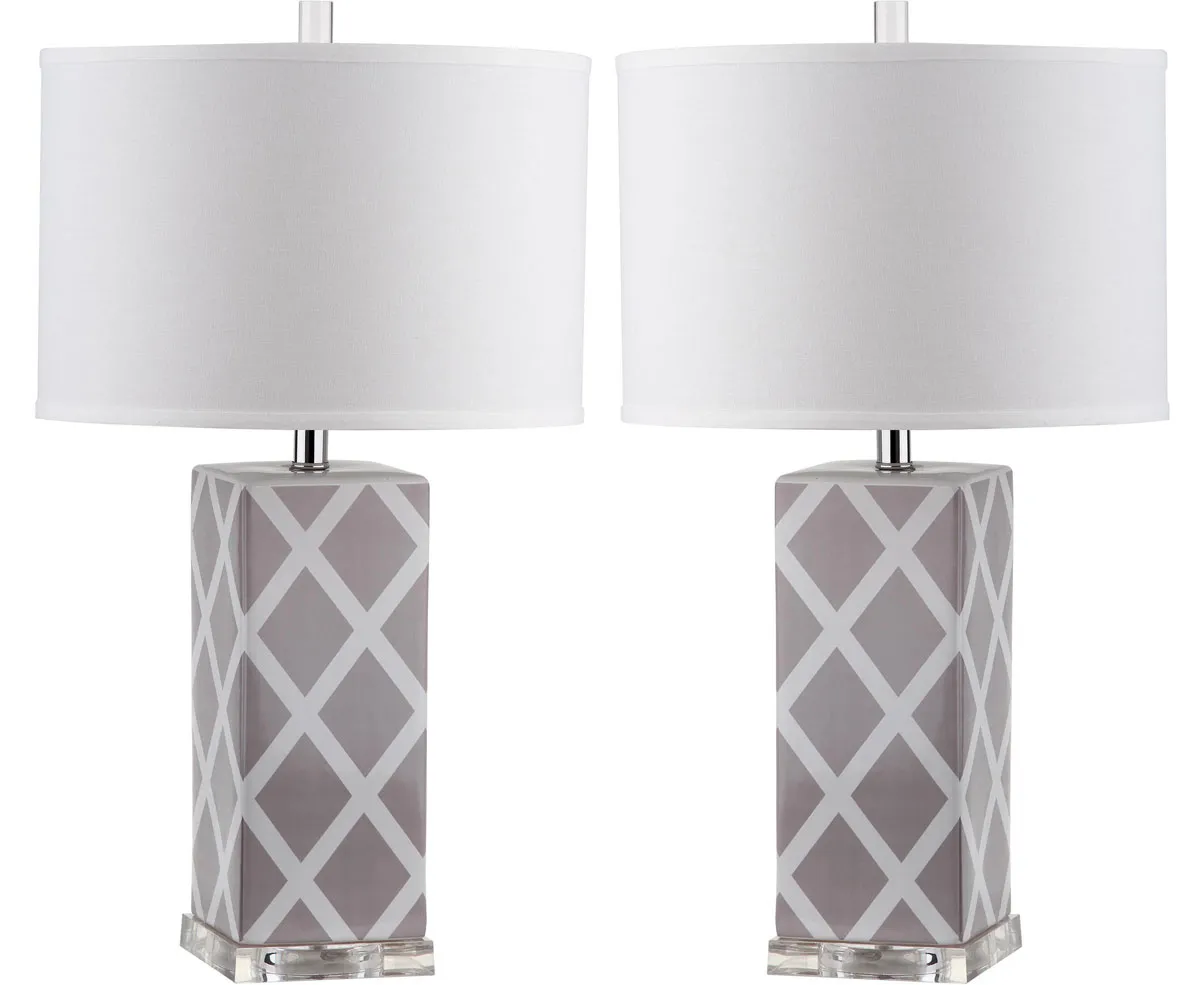 Garden 27-Inch H Lattice Table Lamp - Set of 2