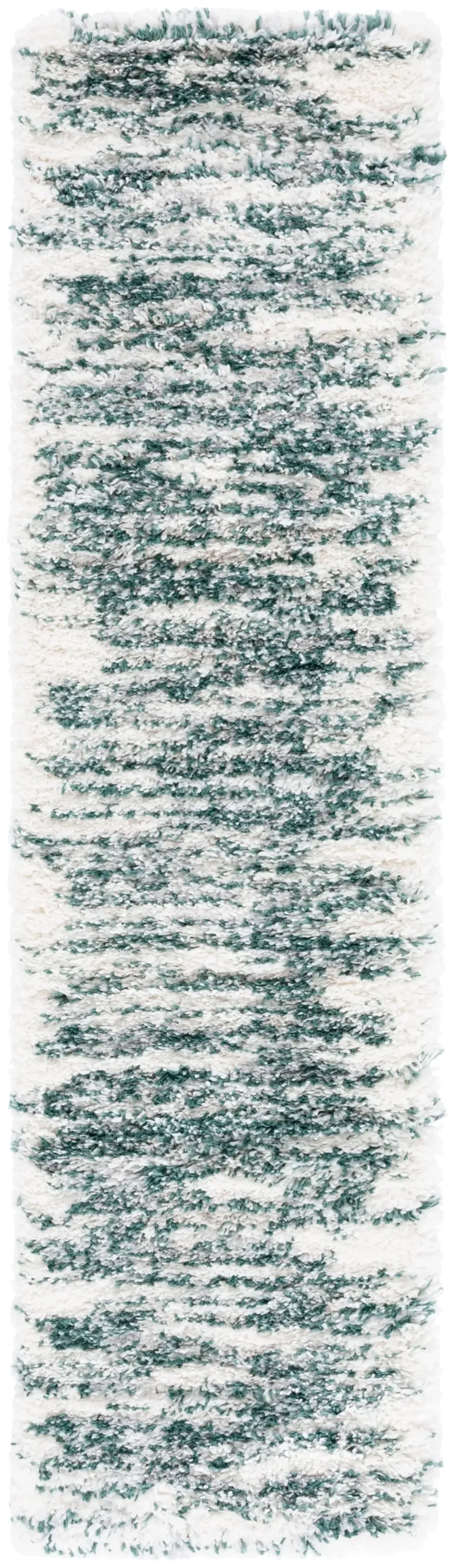 FONTANA SHAG 850 GREEN  2'-3' x 8' Runner Rug