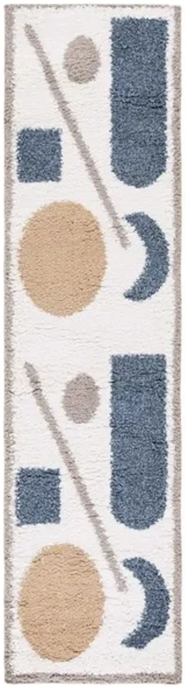 CALICO SHAG 114 Blue  2'-2' X 8' Runner Rug