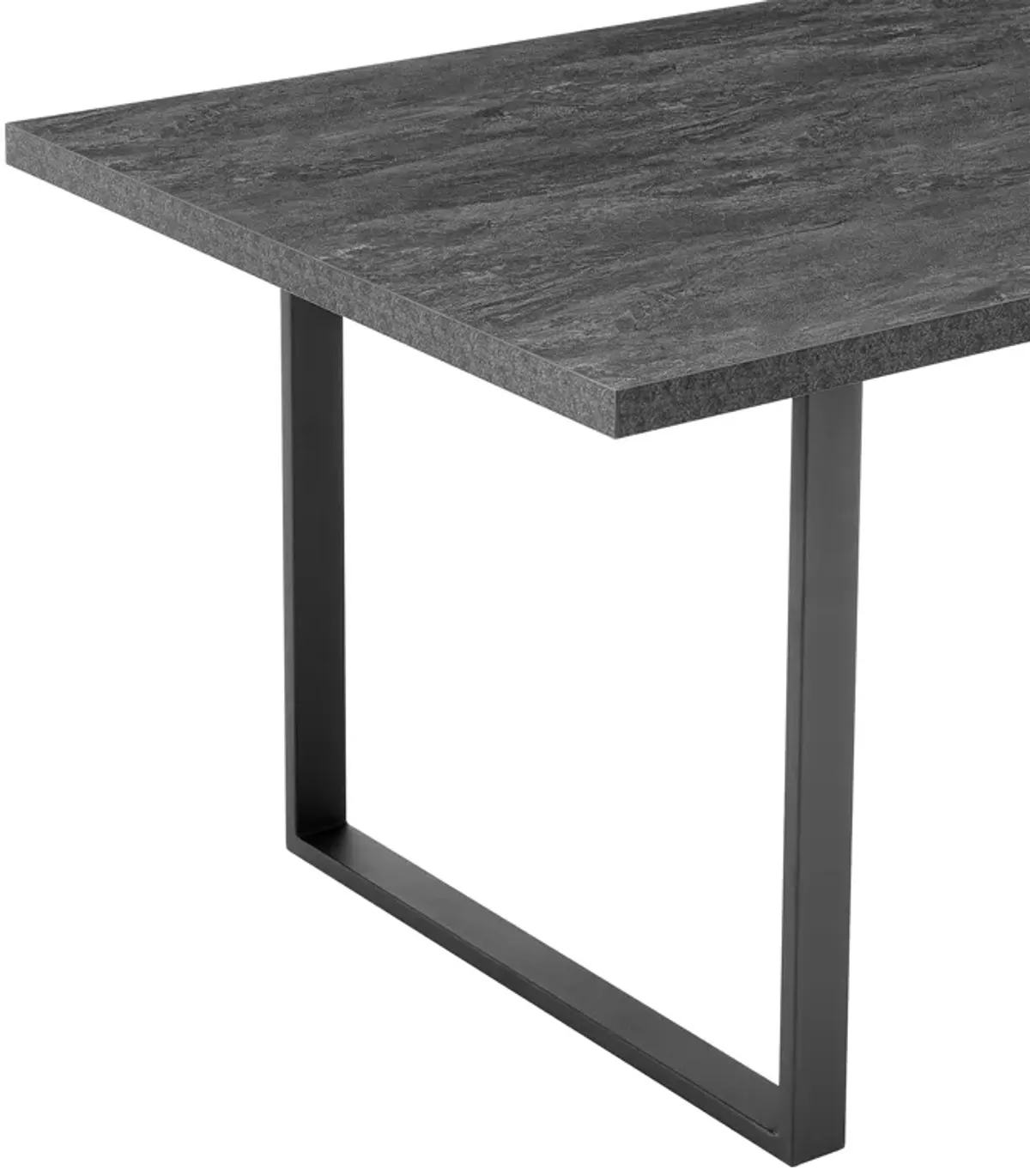 Fenton Dining Table with Charcoal Top and Black Base