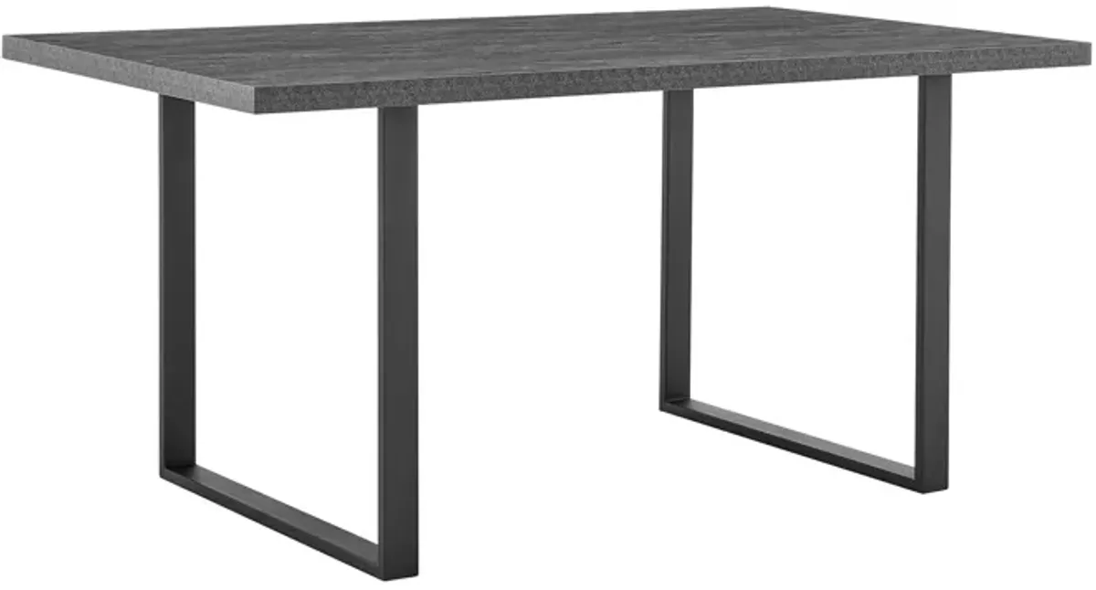 Fenton Dining Table with Charcoal Top and Black Base