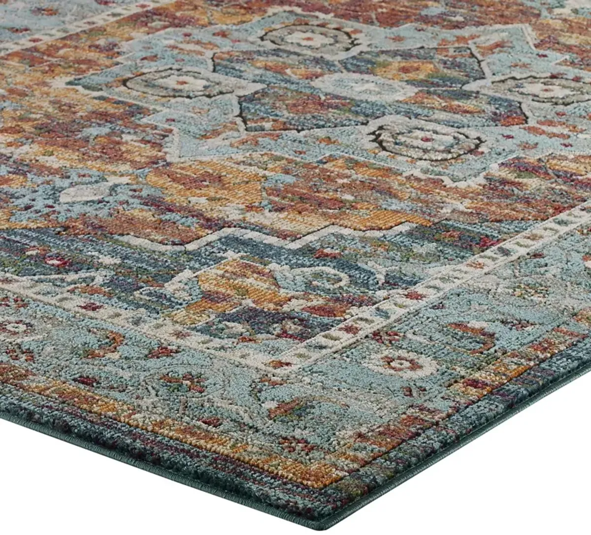 Tribute Diantha Distressed Vintage Floral Persian Medallion 5x8 Area Rug