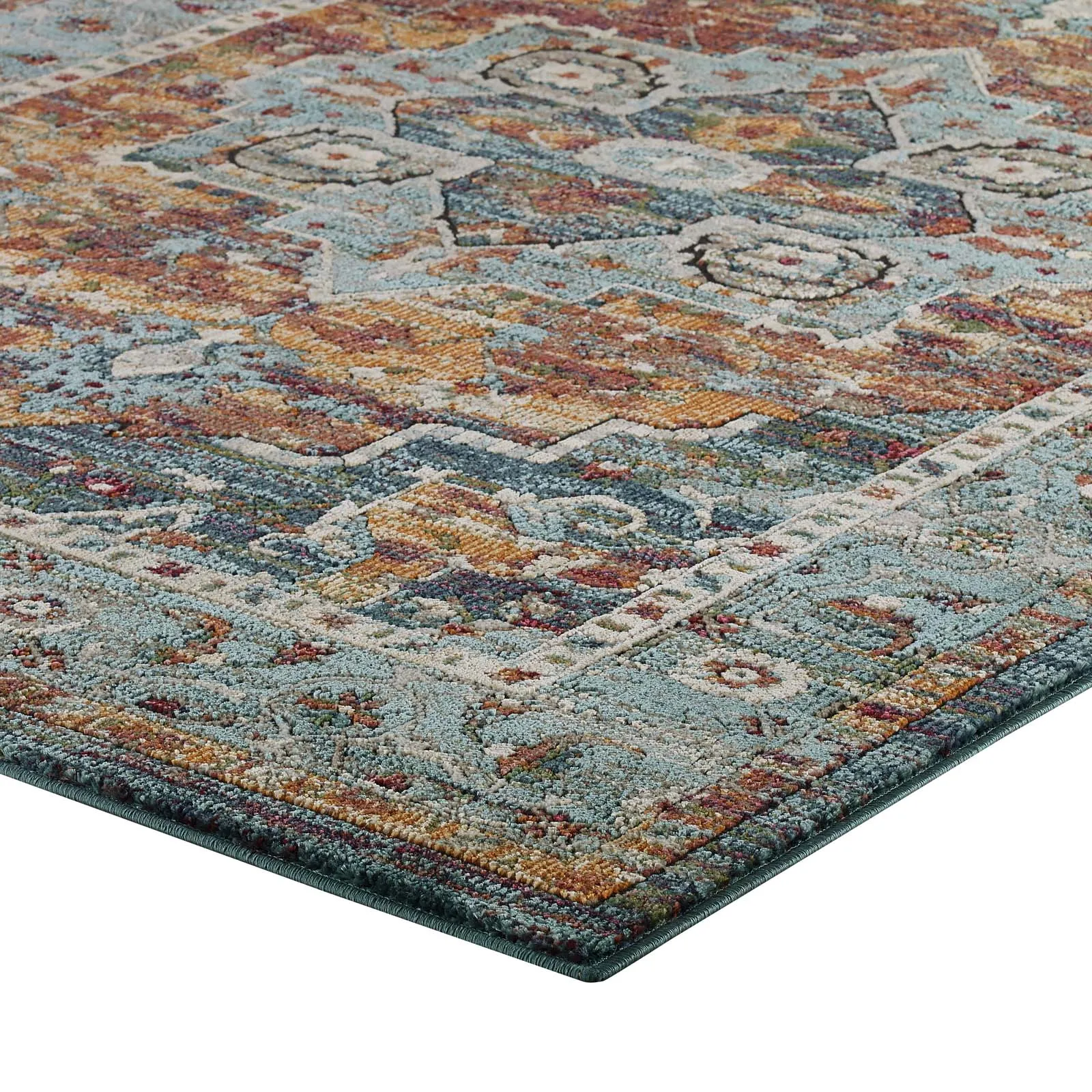 Tribute Diantha Distressed Vintage Floral Persian Medallion 5x8 Area Rug