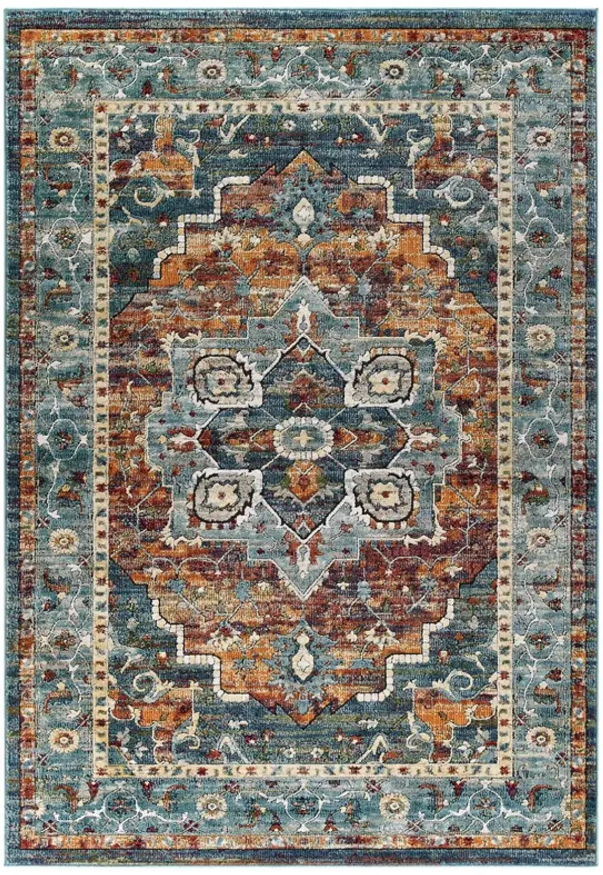 Tribute Diantha Distressed Vintage Floral Persian Medallion 5x8 Area Rug