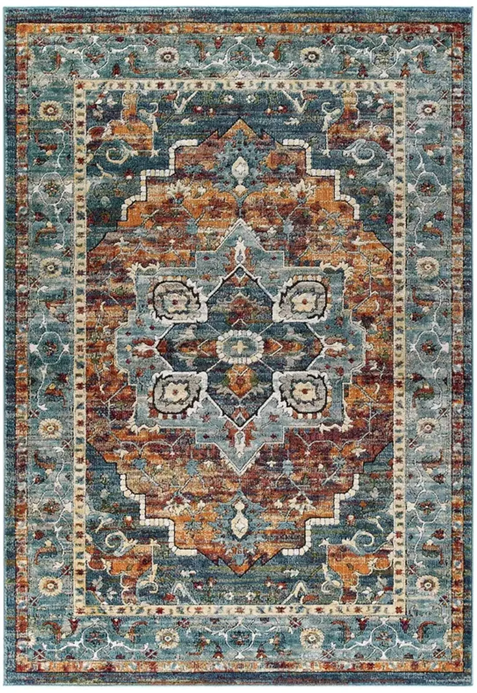 Tribute Diantha Distressed Vintage Floral Persian Medallion 5x8 Area Rug