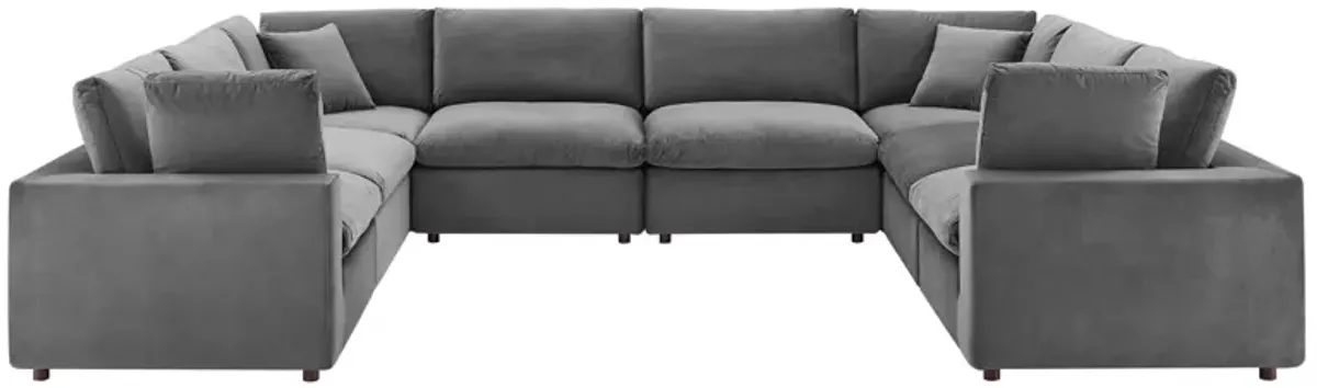 Commix Down Filled Overstuffed Performance Velvet 	8-Piece Sectional Sofa