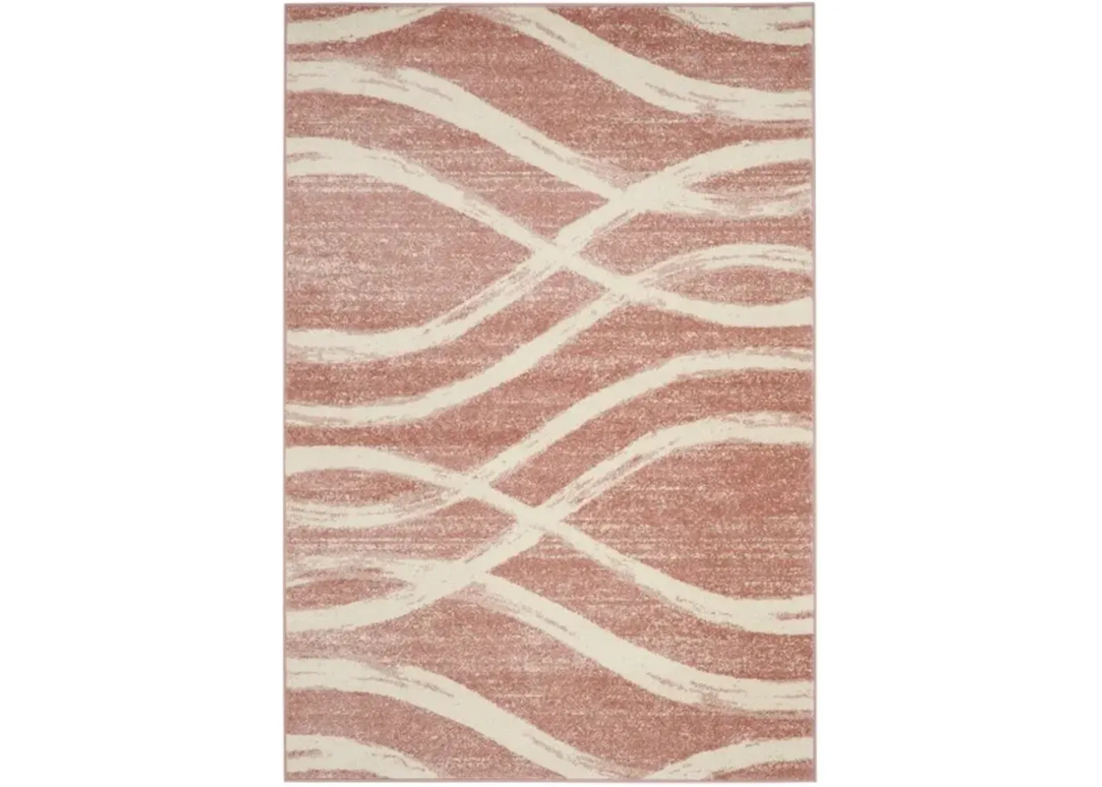 Adirondack Contemporary Rose / Cream 8' X 10' Powerloomed Rug