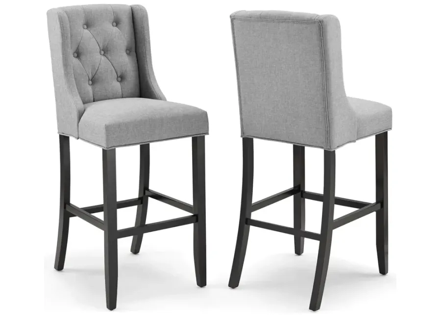 Baronet Bar Stool Upholstered Fabric Set of 2