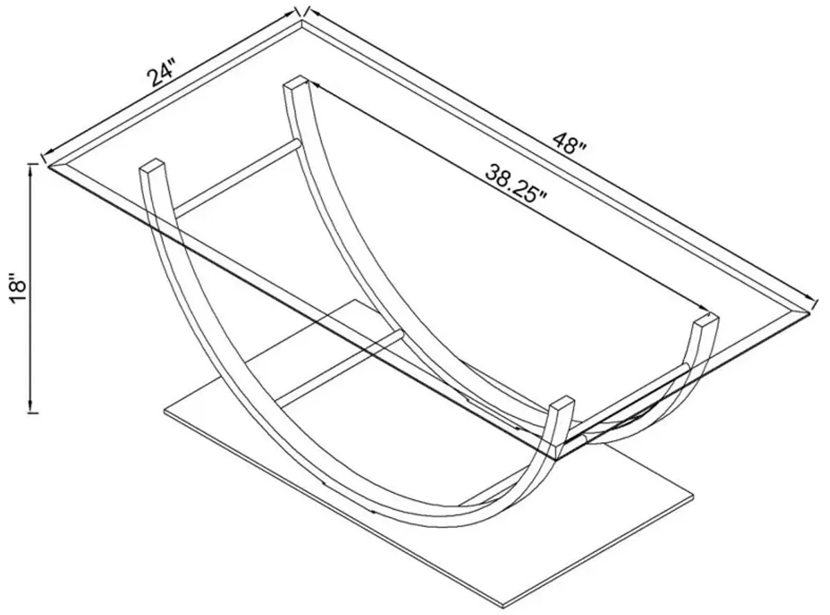 Danville U-shaped Coffee Table Chrome