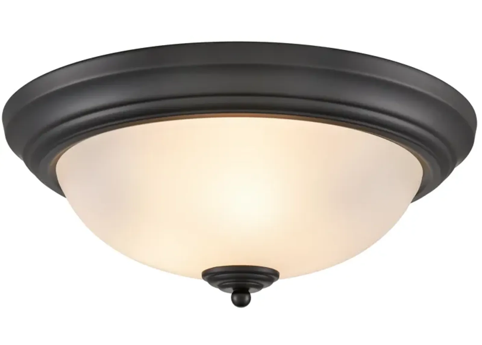 Basics 15" Wide 3-Light Flush Mount - Black