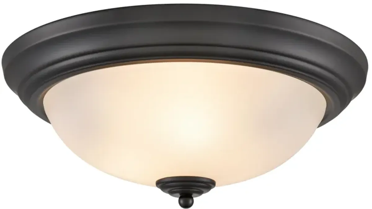 Basics 15" Wide 3-Light Flush Mount - Black