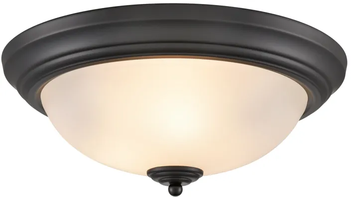 Basics 15" Wide 3-Light Flush Mount - Black