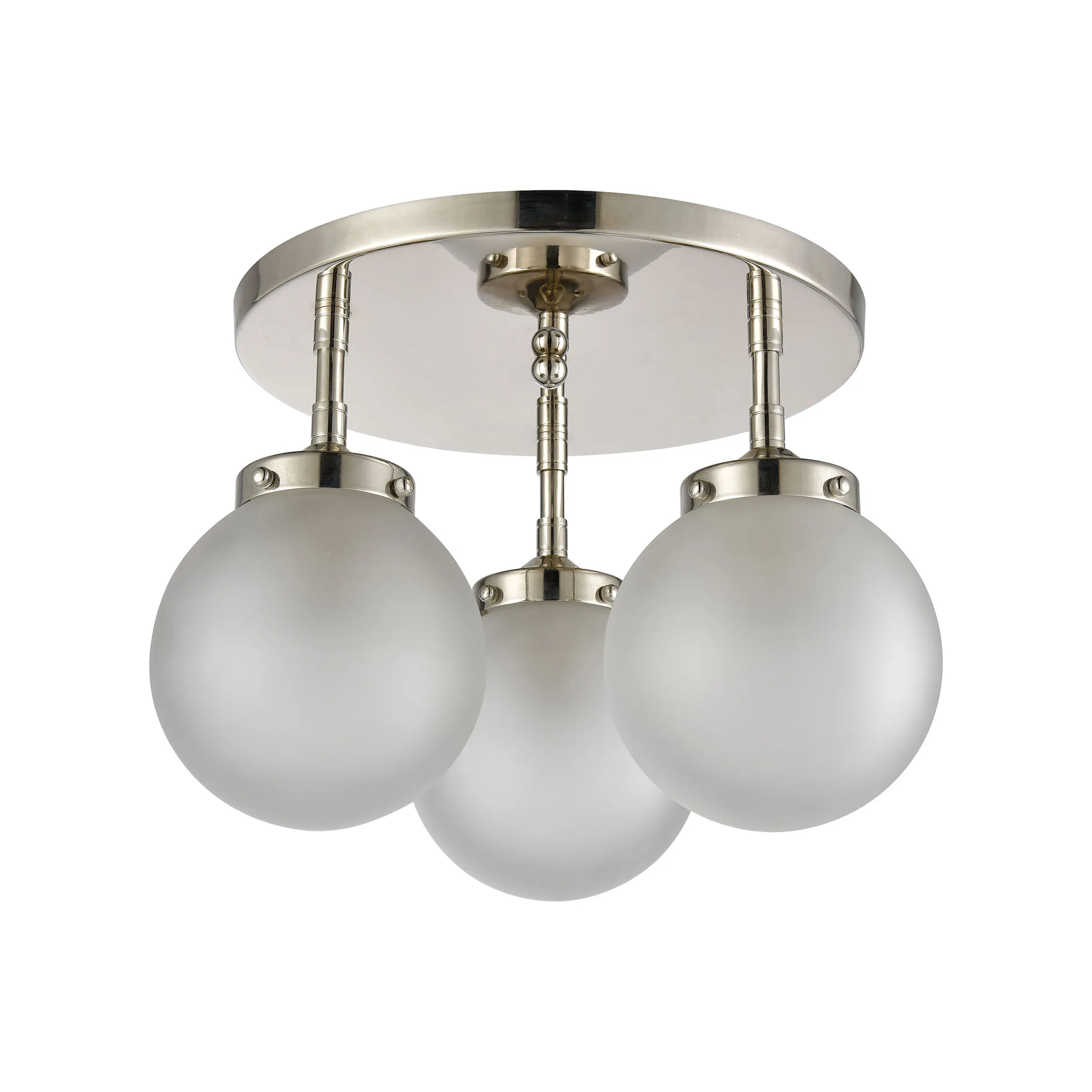 Boudreaux 15" Wide 3-Light Semi Flush Mount - Polished Nickel