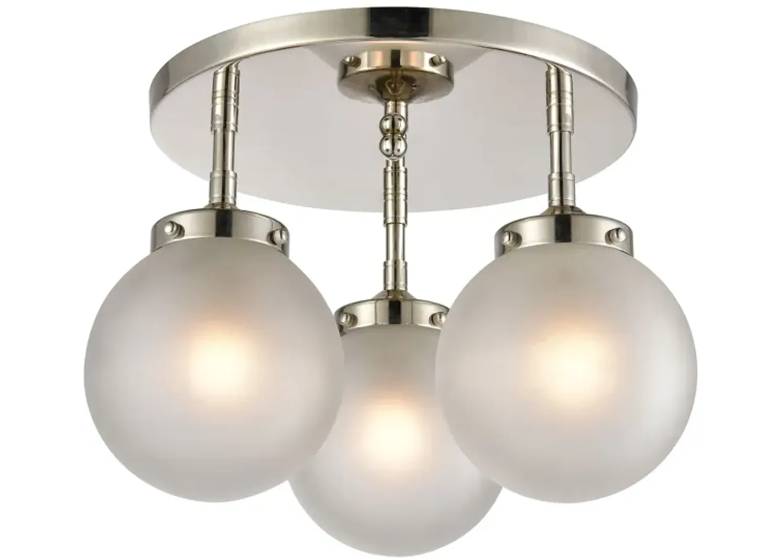 Boudreaux 15" Wide 3-Light Semi Flush Mount - Polished Nickel