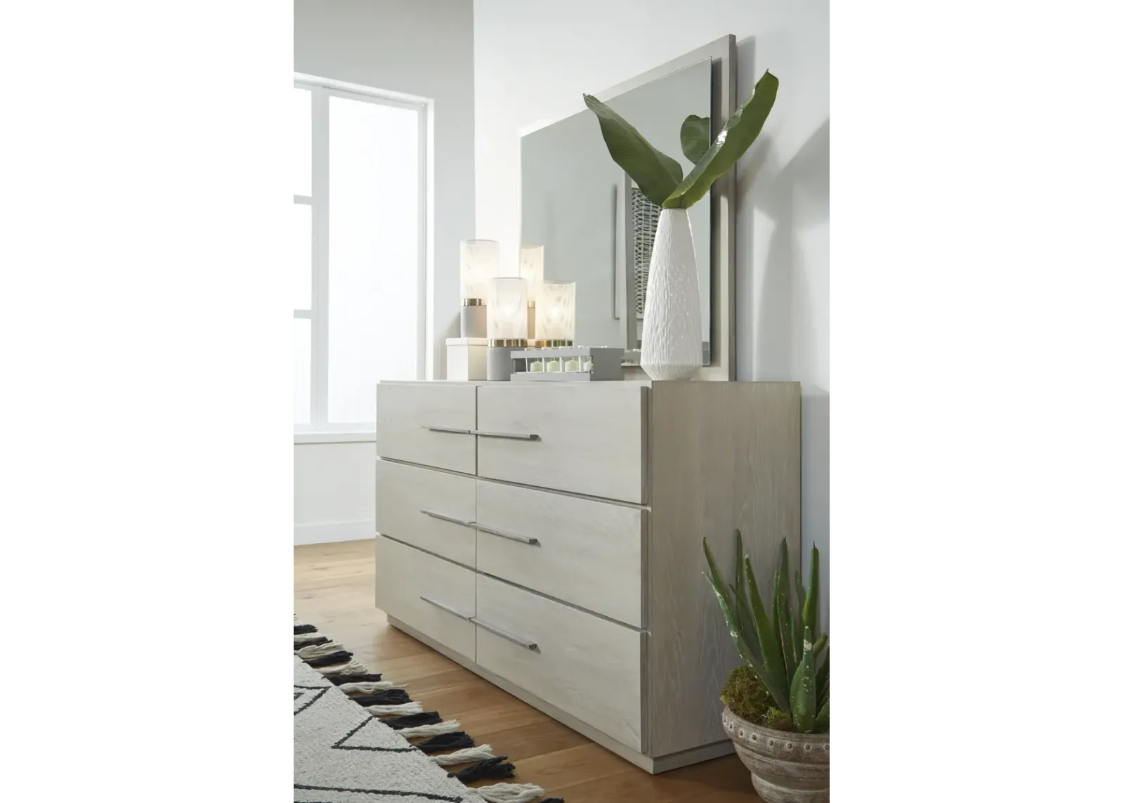 Destination Six Drawer Dresser in Cotton Grey (2024)