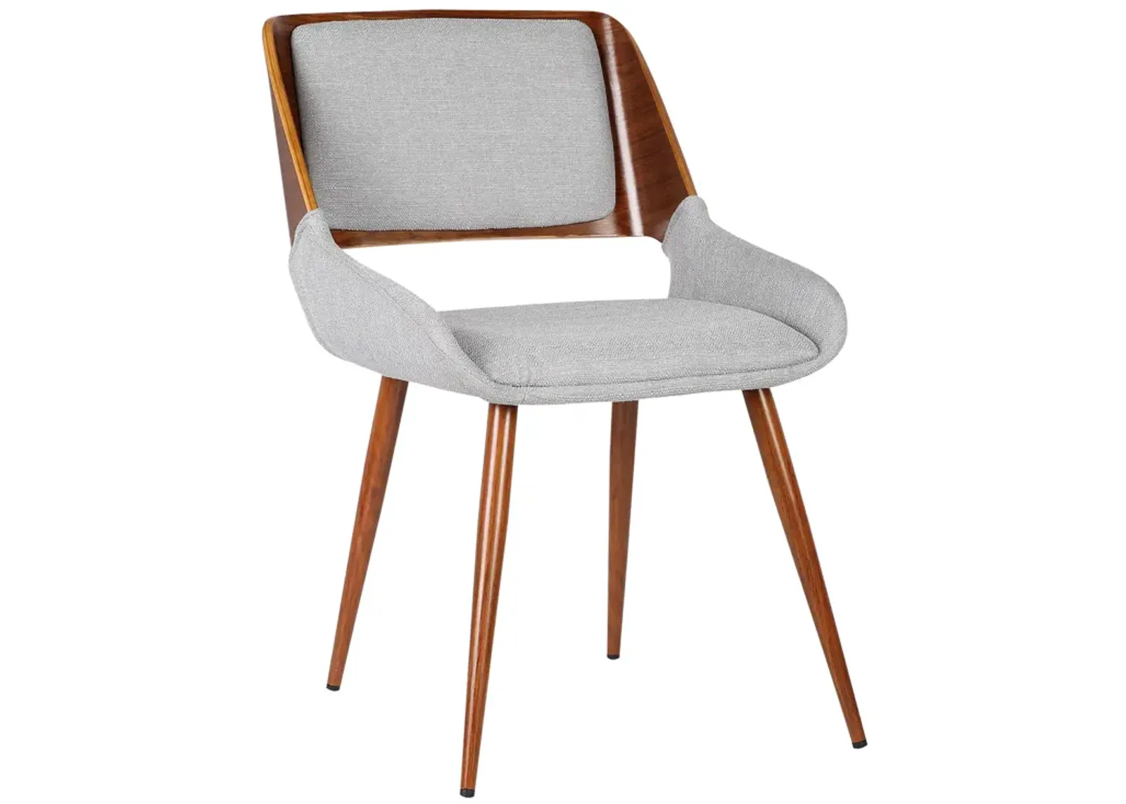 Panda Mid-Century Dining Chair Walnut Finish and Gray Fabric