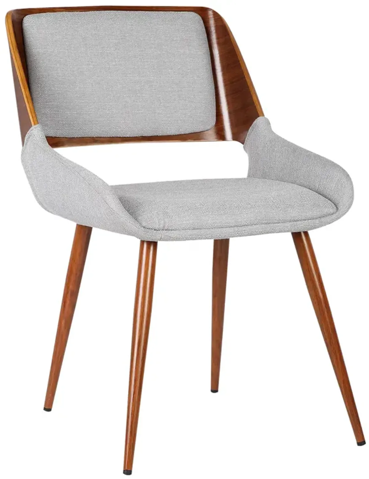 Panda Mid-Century Dining Chair Walnut Finish and Gray Fabric