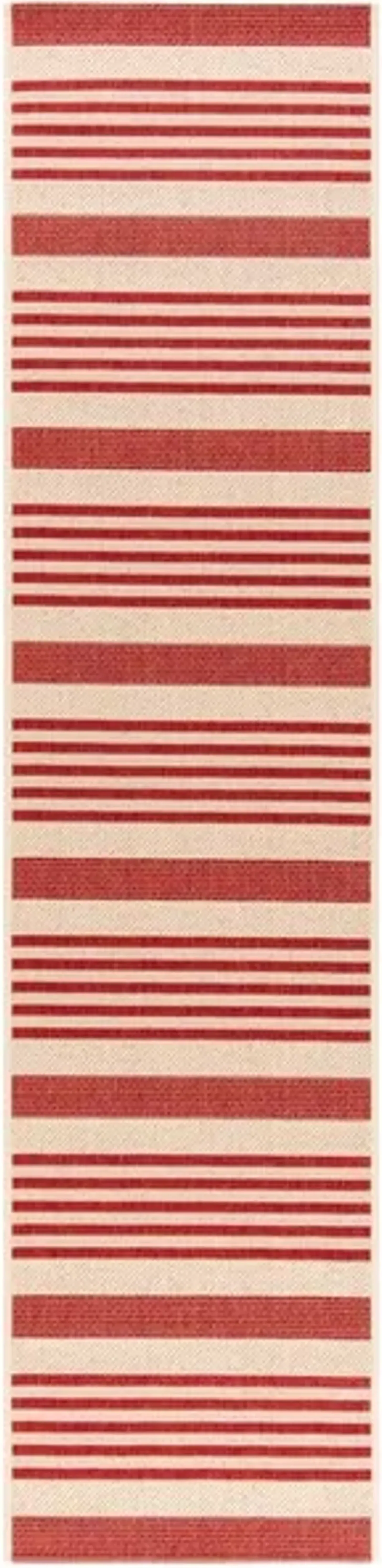 Safavieh BEACH HOUSE Collection BHS222Q-212 Beige / Red 2'-2" X 12'