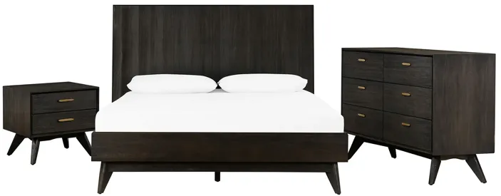 Baly 4 Piece Acacia Queen Loft Bedroom Set with Dresser and Nightstands