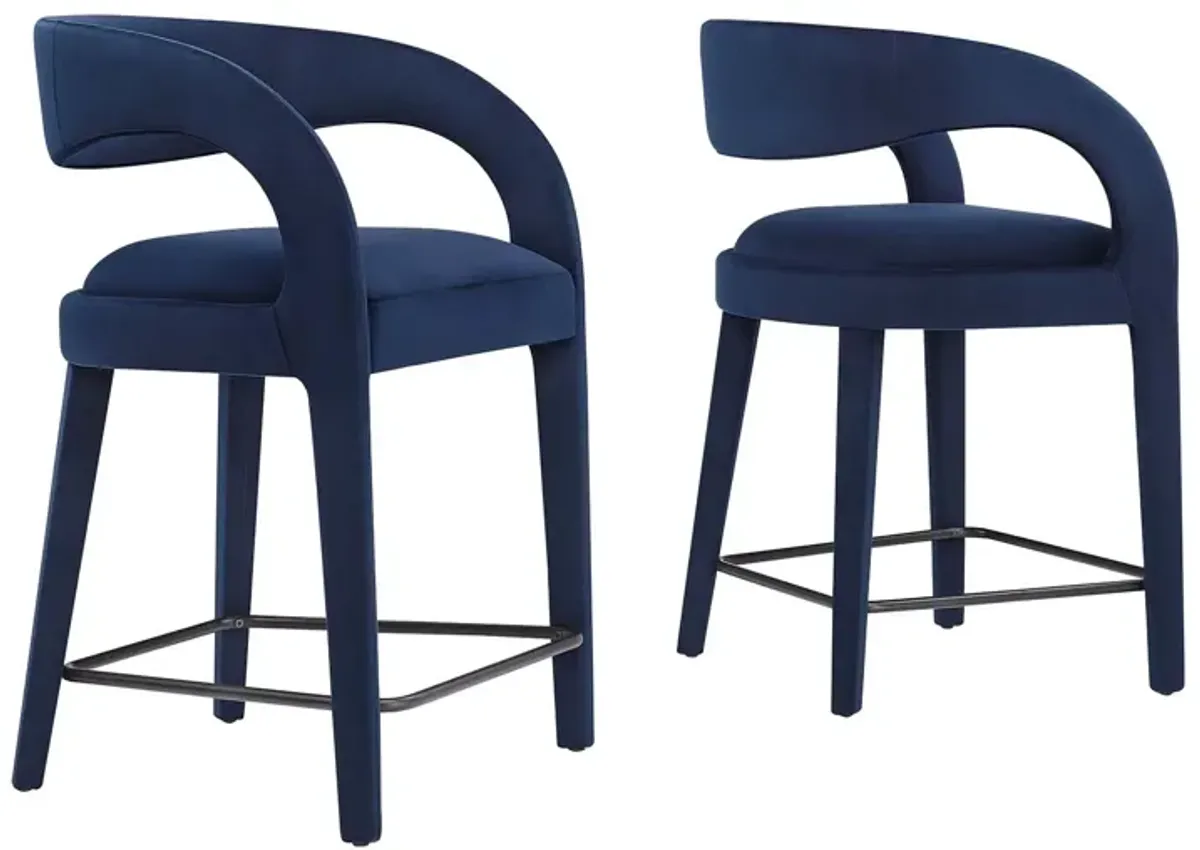 Pinnacle Performance Velvet Counter Stool Set of Two