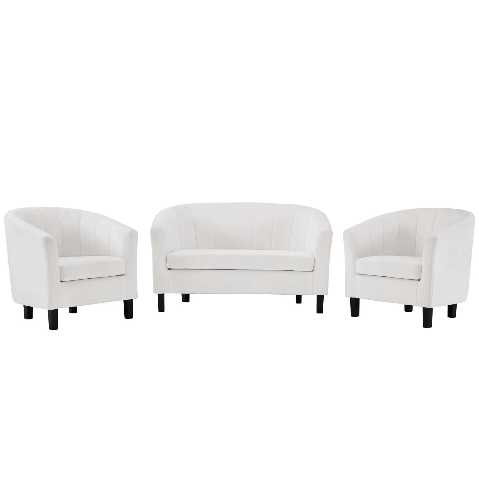 Prospect Channel Tufted 3 Piece Performance Velvet Set