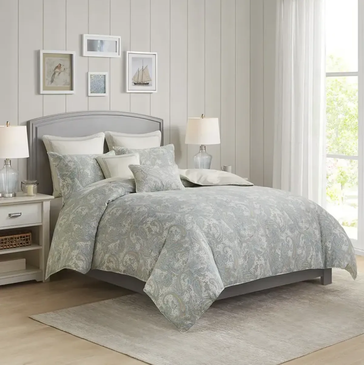 Harbor House Chelsea Blue 3 Piece Cotton Duvet Cover Set