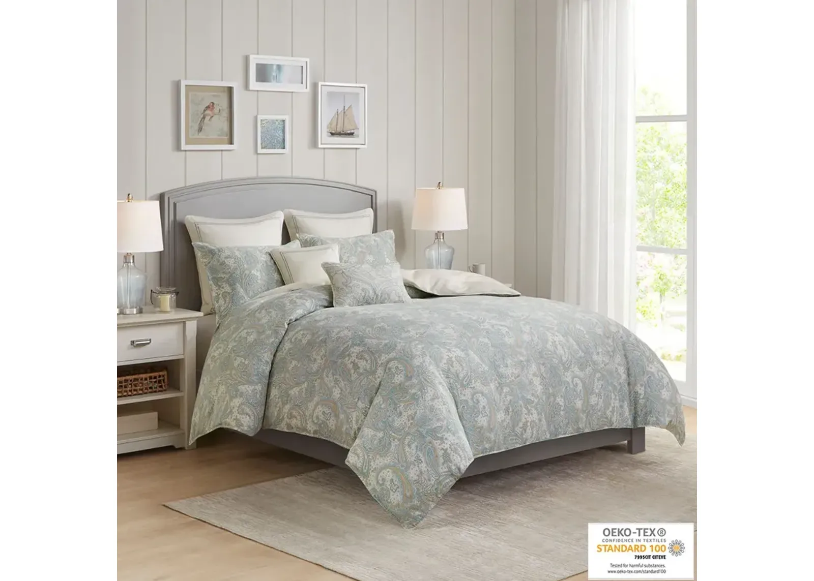 Harbor House Chelsea Blue 3 Piece Cotton Duvet Cover Set