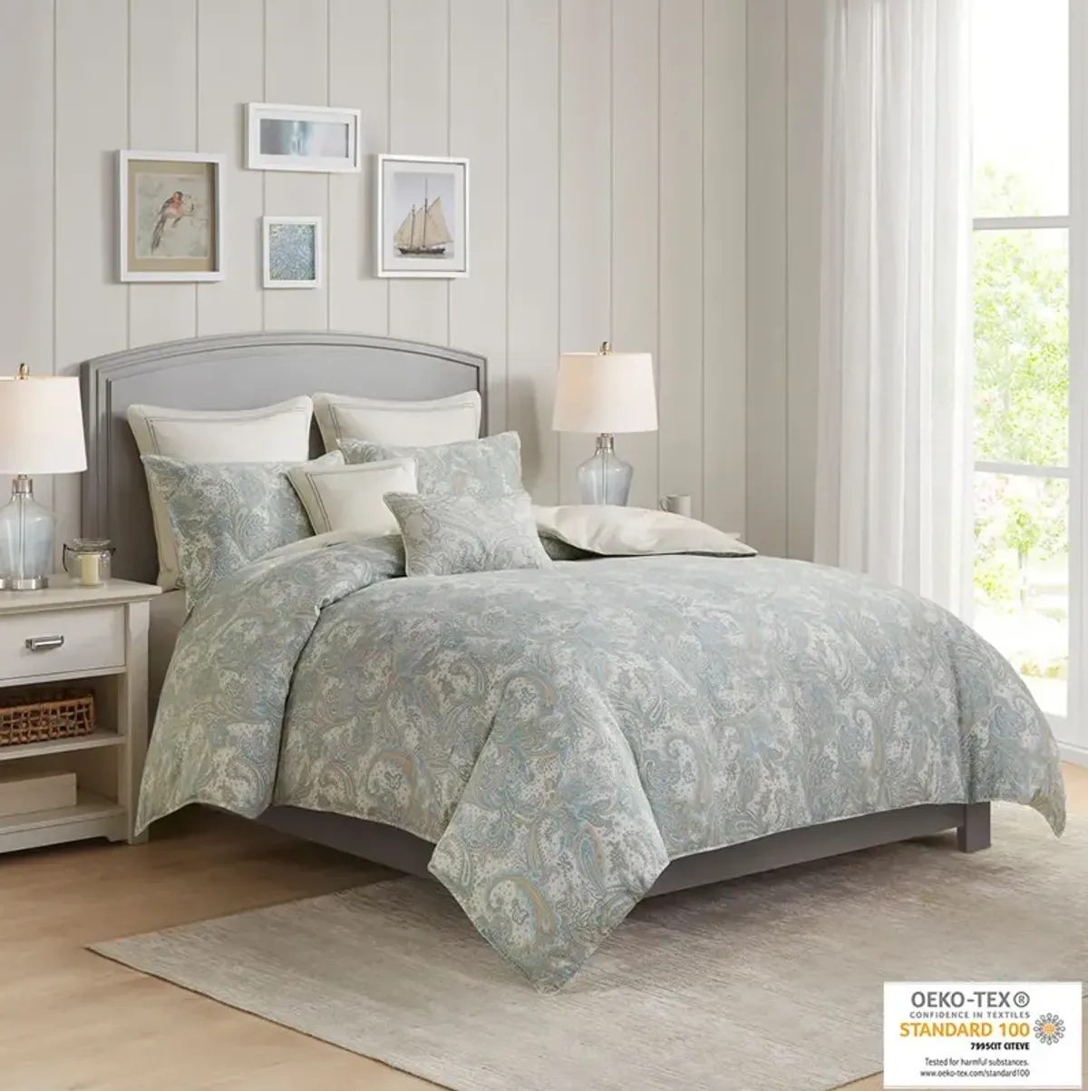 Harbor House Chelsea Blue 3 Piece Cotton Duvet Cover Set