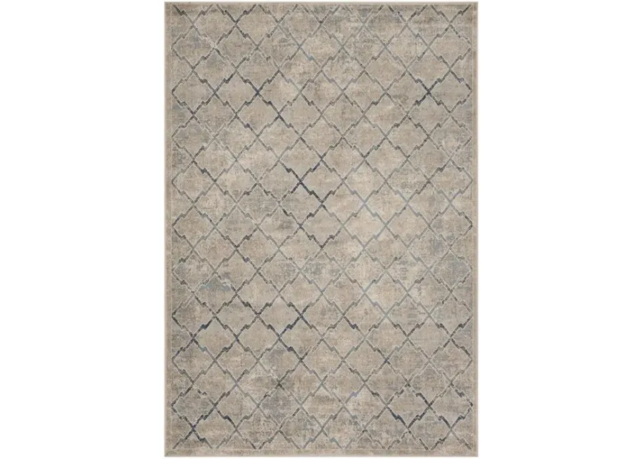 Brentwood 809 Light Grey / Blue 9' X 12' Large Rectangle Powerloomed Rug