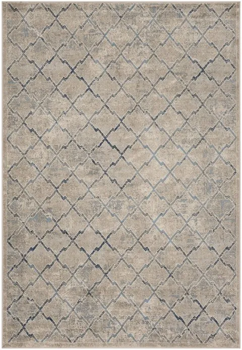 Brentwood 809 Light Grey / Blue 9' X 12' Large Rectangle Powerloomed Rug