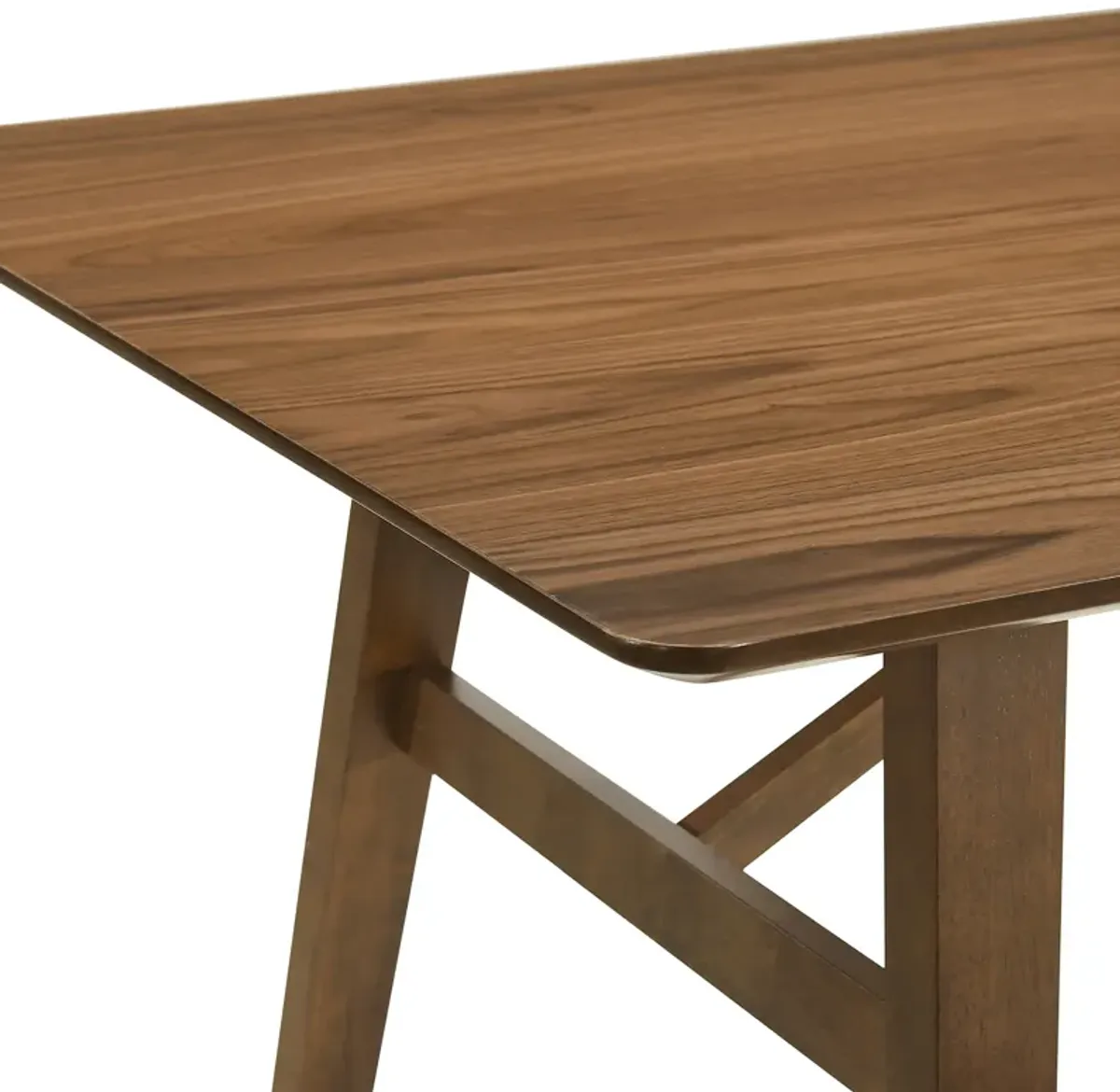 Channell 6 Piece Walnut Wood Dining Table Set with Bench in Charcoal Fabric