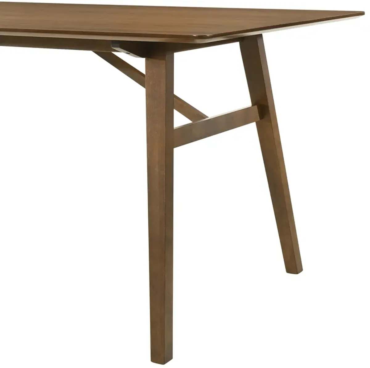 Channell 6 Piece Walnut Wood Dining Table Set with Bench in Charcoal Fabric