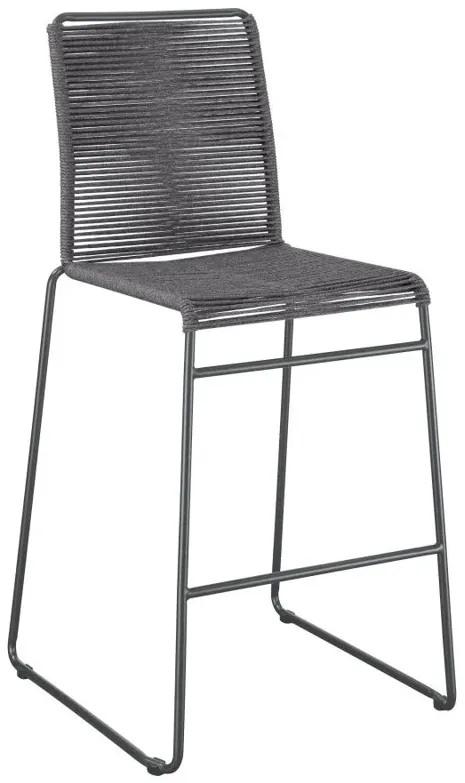 Jerome Upholstered Bar Stools with Footrest (Set of 2) Charcoal and Gunmetal