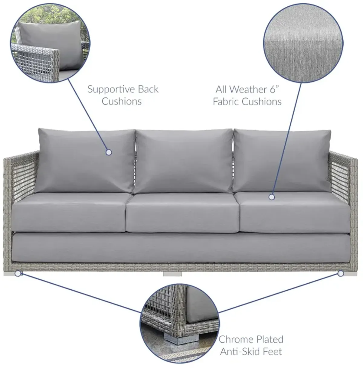 Aura Outdoor Patio Sofa