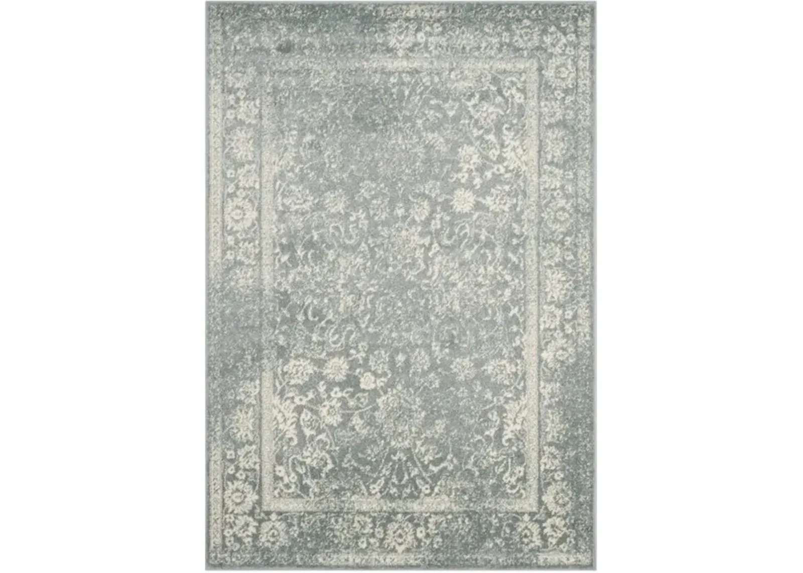 Adirondack Contemporary Slate / Ivory 3' X 5' Powerloomed Rug