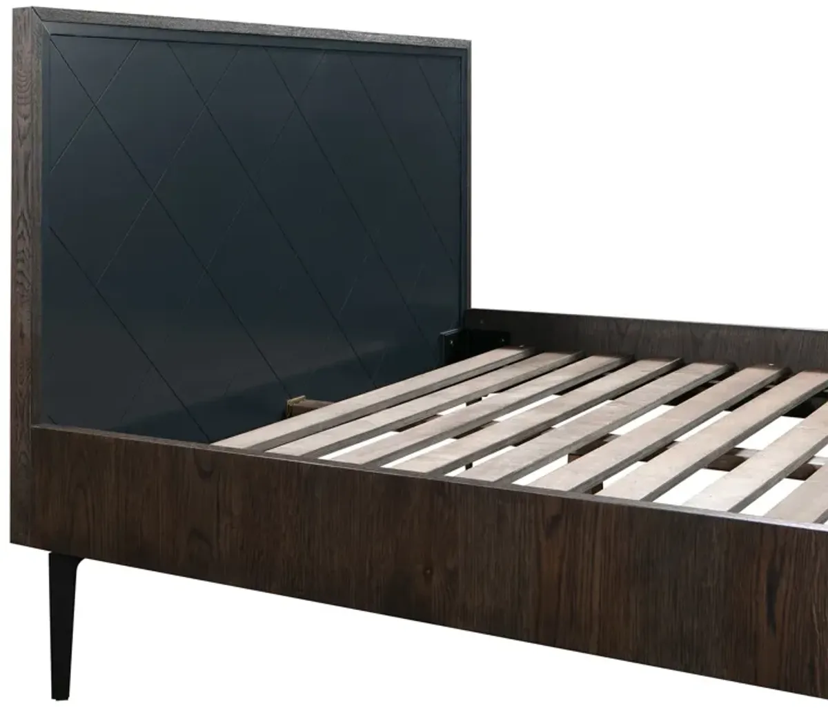 Cross Solid Oak and Metal King or Queen Platform Bed Frame