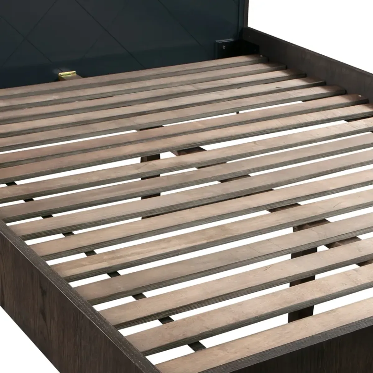 Cross Solid Oak and Metal King or Queen Platform Bed Frame