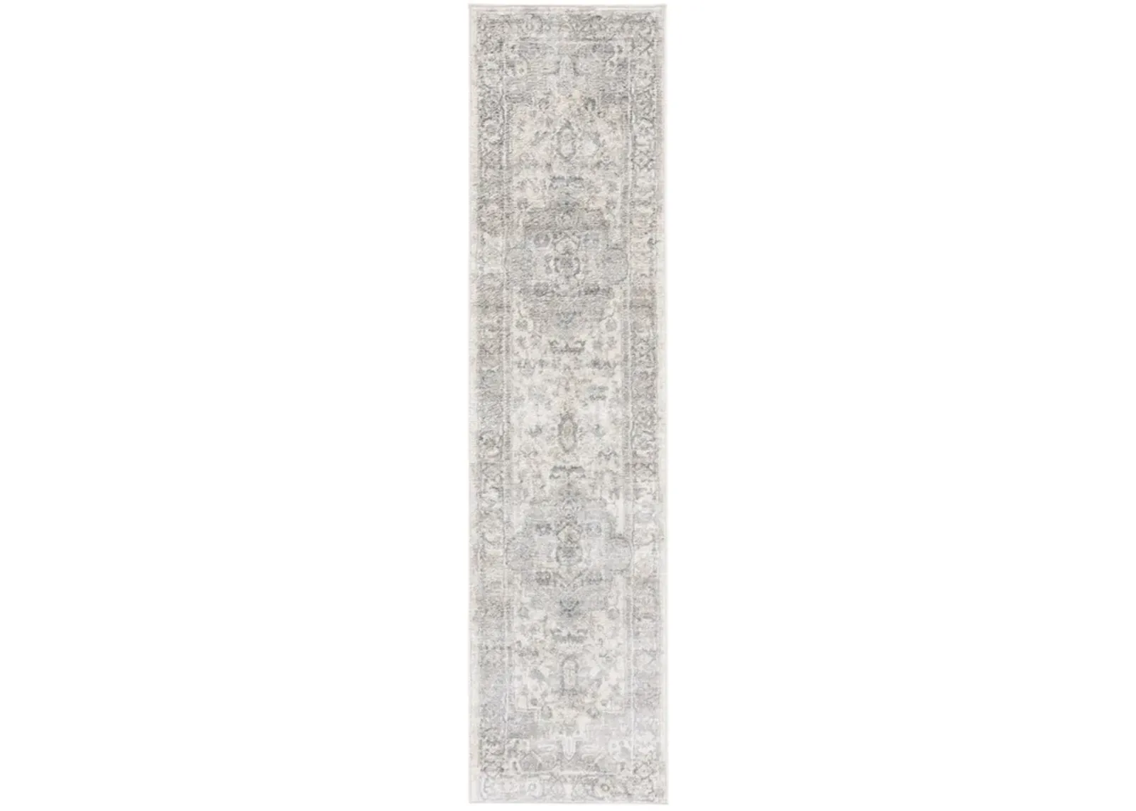 Brentwood 851 Ivory / Grey 2' X 8' Runner Powerloomed Rug