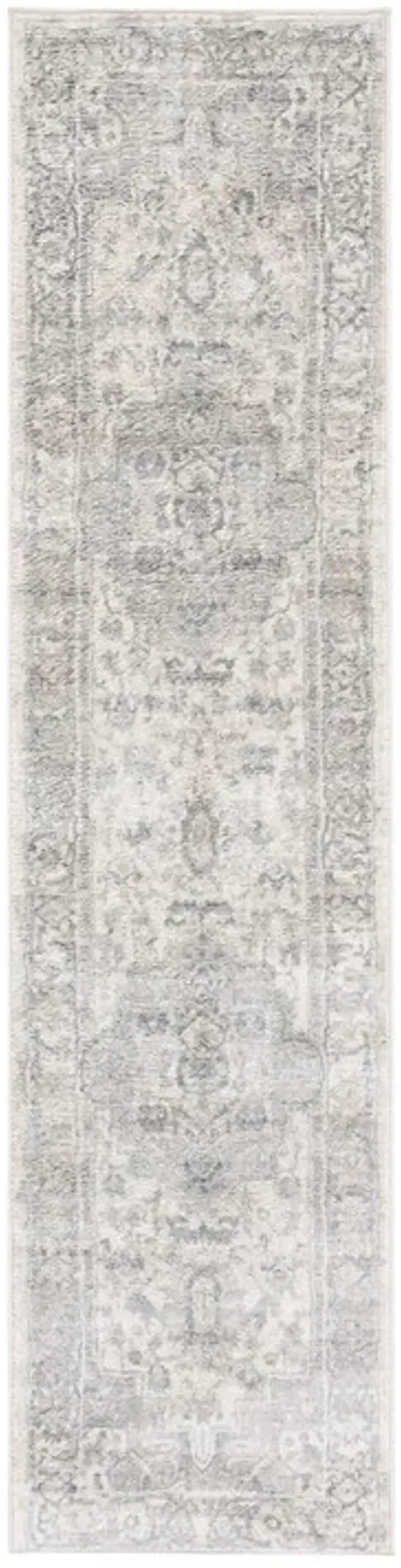 Brentwood 851 Ivory / Grey 2' X 8' Runner Powerloomed Rug